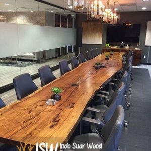meja meeting panjang kayu trembesi solid